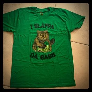 Men’s large green t-shirt “ I slappa da bass”